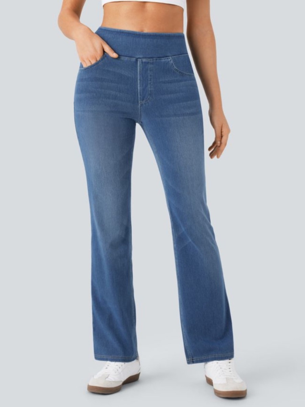 HALARA Flex Mid-Rise Blue Boot Cut Jeans M